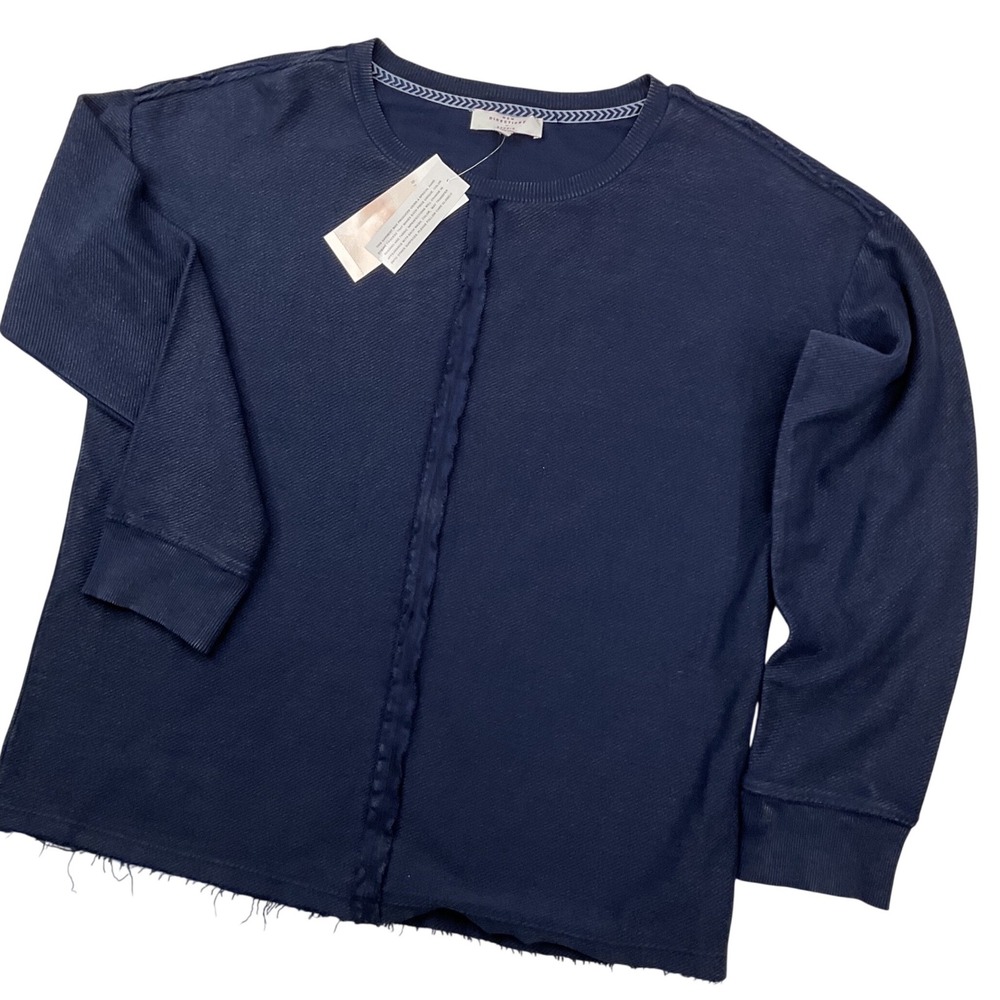 New Directions Studio Sweatshirt Lightweight Top Hudson Blue Loop Women Sz S NWT
